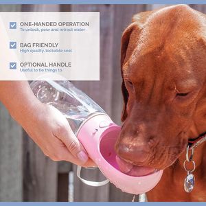 Büyük köpek seyahat su şişesi besleyicileri sızıntı kanıtı dökülme kurşun tasma sucu besleyici aksesuar yavruları içme evcil hayvan aksesuarları di257f