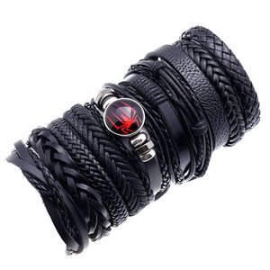 Bangle Fashion Bracelets set Wrap Woven Handmade Men Women Leather Bracelet Punk Jewelry Gift