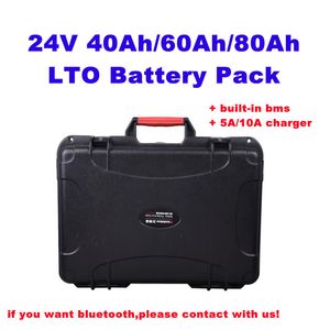20000 Cycles LTO Batteripaket 24V 80AH Lithium Titanate Uppladdningsbar med BMS + Laddare för EV E-Scooter Solar Energy