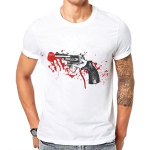 T-shirts 2021 Mode Men T Shirt Sommar Bomull Kortärmad O Neck Man Toppar Tee Shirts Gun 3D Tryckt T-shirt Mens Poleras Hombre