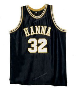 T'Challa Chadwick Boseman personalizado #32 Hanna Basketball Jersey costura Black Size S-4xl Qualquer nome e número de camisas de alta qualidade
