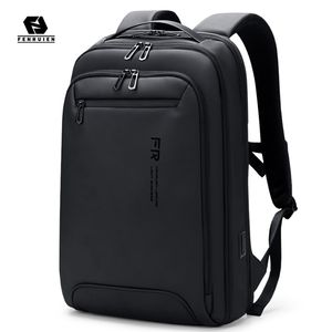 Fenruien Fashion Men Backpacks防水多機能USB充電スクールバッグバックパックフィット15.6インチラップトップ大容量220217