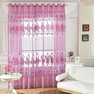 Curtain & Drapes Floral Tulle Curtains Print Shading European For Living Room Hollow Bedroom Balcony Window Blinds Panel 39.37*98
