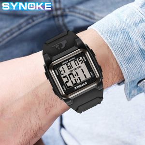 LED Men Watches Luxury Rectangle Waterproof Digital Sport Watch Men Electronic Clock Black Military Wristwatch Relogio Masculino G1022