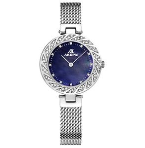 Orologio da donna al quarzo luminoso con dea del diamante, cintura in rete, resistente all'usura, orologi da polso da donna, bellezza naturale