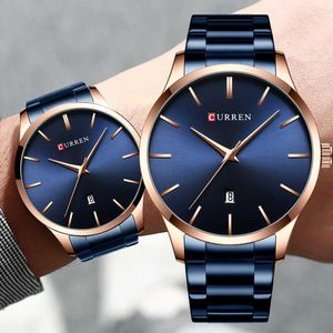 Relojes Curren para hombre, relojes de pulsera de negocios de marca de lujo para hombre, reloj deportivo minimalista azul, reloj de pulsera para hombre, reloj Masculino 210527