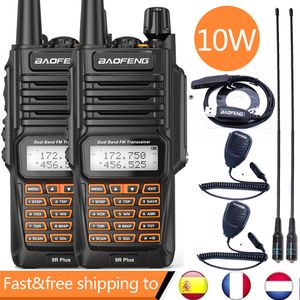 2 pcs Walkie Talkies à prova d 'água Baofeng UV-9R mais 10w portátil CB HAM Transceptor VHF UHF 2 Way Radio Uv9r Plus Hunt 10km