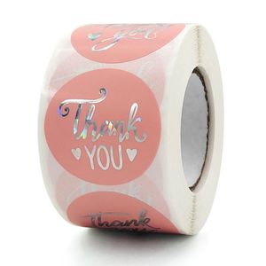 1.5 inch 500 stks Roll Dank U Stickers Label Bruiloft Relatiegeschenk Bakken Envelop Party Decor