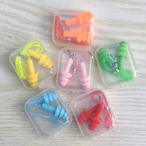 Bouchons d'oreilles en plastique Bouchons d'oreille doux et flexibles avec une corde pour les déplacements de dormir Réduire le bruit de bruit