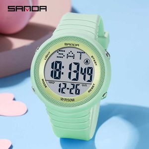 サンダファッションブランドスポーツ女性の時計LED電子デジタル防水レディースクロック女性腕時計レオリオフェミニノG1022