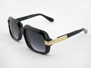 Occhiali da sole Vintage Legends 607 Black Gold Grey Gradient Lens Men Sun UV400 Protecton Eyewear con scatola Mens Sunglassess brand