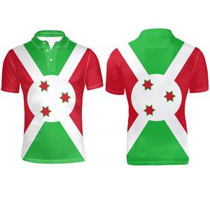 BURUNDI MĘŻCZYZNA MŁODZIENIA DARMOWA Custom Made Numer Numer Bdi Country Polo Shirt Nation Flag BI francuski Burundian Print Black Photo Ubranie