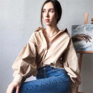 Frauen Bluse Shirts Elegante Rüschen Weiß Sommer Tops Tunika Plus Größe Puff Sleeve Feste Beiläufige Lose Hemd blusas feminina 220225