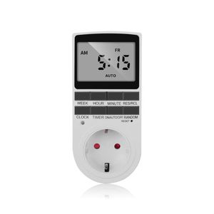 Timers Plug-In Digital Timer Switch 12/24 Hour Cyclic EU Plug Kitchen Outlet Programmerbar Timing Socket