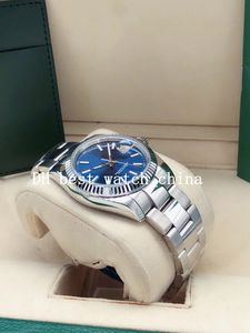 2 color choice casual Asian 2813 watch 126334 36mm blue dial gray neutral men's and women's automatic stainless steel watches gift
