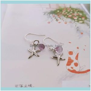 Dangle Jewelrydangle Kronleuchter Dmbs513 Facettierte Wasser Amethyst Ohrringe Weibliche Echte Edelsteine 925 Sterling Silber Für Frauen Drop Lieferung