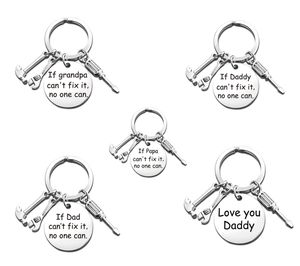 Dad Keychain Mechanic's Key chain Lovely Father's Day Papa Grandpa Gifts Car Love You Gift Tools Gift Daddy Round Keyring