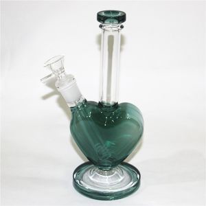 9 -дюймовые стеклянные бонги Dab Rig Holkah Shape Heart Стеклянная вода для трубные трубы Bong Bungbler Moil Rigs с 14 -миллиметровым часовым соединением вниз по сцене для дыма