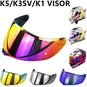 Neues Vollgesichts-Motorradhelm-Visier in Lila-Rot-Gold für K1 K3SV K5 Capacete Lens Shield