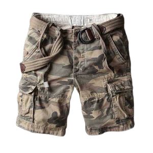 Retro Militares Camo Carga Shorts Homens Casual Exército Estilo Estilo Praia Qualidade Premium Loose Bolso Bolso Curto Verão Roupas 210714