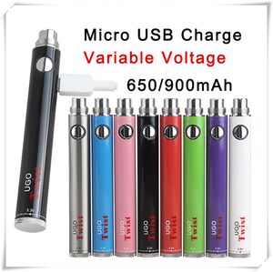 Evod UGO Twist VV Vape Pen Batteries Variable Voltage Micro USB Passthrough Battery for 510 Atomizers CE3 Vaporizer