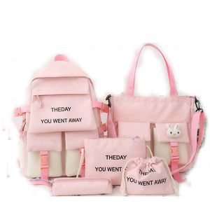 Школьная сумка большой емкости Японский рюкзак Новый продукт Идеи канцелярских принадлежностей Мультфильм 3 в 1 Девушка Детская школьная сумка для девочек