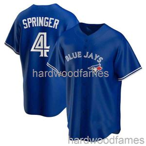 Niestandardowy George Springer # 4 Jersey Szyte Mężczyźni Kobiety Młodzież Kid Baseball Jersey XS-6XL