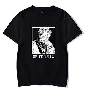 Jujutsu Kaisen T-tröja Mode Short T-shirt Casual Unisex Cloth Y0809