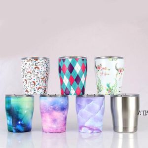 Stainless Steel Curving Tumblers 12oz Multicolor Curved Tumblers Water Bottle Stemless Curved Cup Coffee Beer Mug with Lid LLB12521