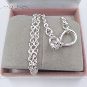 Schmuck Halskette Designer Pandora Valentine Infinity Knot Diamant 925 Sterling Silber Designer Halskette für Frauen Kettenanhänger Set Geburtstagsgeschenke 398902C00