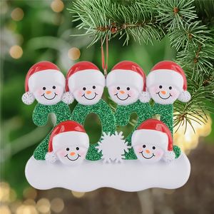 70920A Ornamento per albero di Natale Decorazioni per feste 2021 Pupazzo di neve Famiglia di 2/3/4/5/6 Regalo di Natale per mamma papà Bambino Nonna 20 pezzi