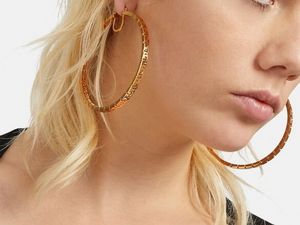 Wholesale big earings for sale - Group buy A DITA luxury brand big earring brass never fades top quality studs jewelry designer earrings A popular style official reproductions gift for girlfriend