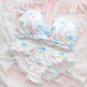 NXY sexy Set BH und Höschen Set Sexy Dessous Porno süße Mädchen japanische drahtlose weiche Unterwäsche Schlaf Dessous Kawaii Lolita Nachtwäsche 1127