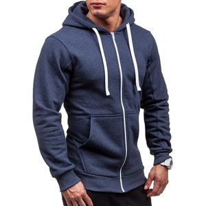 Mäns Tröjor 2021 Brand Coat Crewneck Solid Zip Up Hoodie Male TrackSuit Fashion Jacket Men Kläder Ytterväska