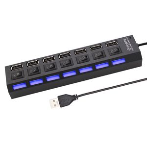 USB-Hub 2.0 Multi-USB-Splitter-Hub Verwenden Sie ein Netzteil 4/7 Port Multiple Expander 2.0 USB-Hub mit Schalter für PC