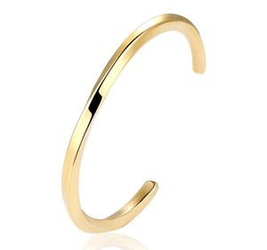 Bracciale dell'amicizia in argento/oro/nero semplice polsino aperto in acciaio inossidabile regalo di compleanno per le sue donne e ragazze adolescenti