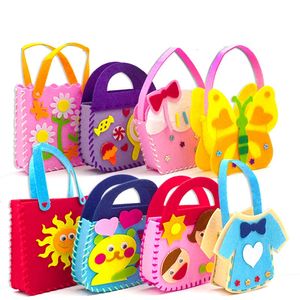 Handicraft Toys for Children Pink Bag Girl Gift Fabrication DIY Animal Handbag Arts Crafts Educational Toy 0107