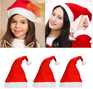 2021 Hurtownie Red Santa Claus Hat Ultra Miękkie Pluszowe Boże Narodzenie Cosplay Czapki Xmas Decoration Cap Cap