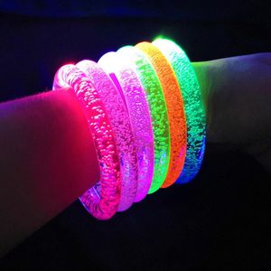 Fashion Flash Dance Bracciali Braccialetti LED lampeggiante da polso Glow Bangle In The Dark Carnevale Regalo di compleanno Forniture per feste al neon