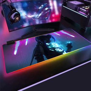 Arcane Super Soft LED Backlit Gaming Mauspad USB LOL Schreibtischmatte League of Legends Jinx Jayce Vi Custom RGB Mauspad Geschenk