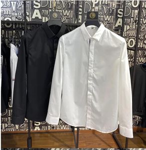2022 جديد أزياء التطريز اللباس قميص العلامة التجارية ملابس الرجال طويلة الأكمام الأعمال عارضة قميص يتأهل الشارع الشهير أوم بلوز الحجم M-5XL
