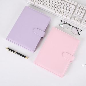 12 colori Blocco note A6 Notebook Binder Diary Handbook Shell Multi-funzione 6 Circle Ring Simple Portable Office Travel Record Cases RRE11453
