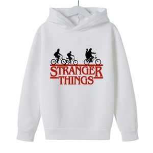 Försäljning Spring Hoodies Stranger Things Letter Printed Girls Boys 4 till 14 Y Barnkläder Hoody Purpose Tour 211029