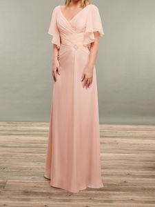 Szyfonowe sukienki Druhna Długość Długość Długość Party Wedding Dress Zipper Z Przyciskami Powrót