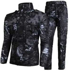 Qiu Dong Black Python Lines Camuflagem Operações Especiais Combate Uniforme Homens e mulheres usam uniforme militar respirável X0909