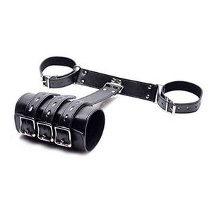 NXY SM Bondage BDSM Armbinder Restraint Läder Handbojor Arms Bak Back StraitJacket Sexleksaker för par 1223