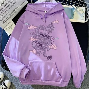 Smok bluzy mężczyźni 2020 Chiński smok Drukuj Bluza Ulica Casual Hip Hop Bluzy Mężczyźni Streetwear Hoody Dversize Bluzy Y0804