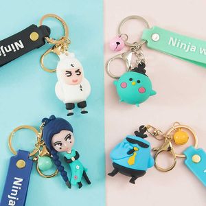 Hand to do model Scissor Seven Chain for Pants Keychain Anime Man Key Chain Acrylic Women Key Holder Couples Keyring Pendant G1019