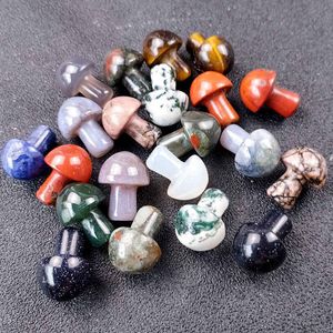 50pcs Natural Gemstone Quartz Crystal Mushroom Carved Decor Healing Reiki Rock Gift