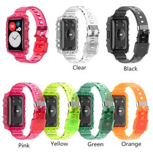 Доспехи стиль ледника прозрачные полосы браслеты ремни для Huawei Watch Fit Носимые полосы Цвет TPU Браслет замена ремешка